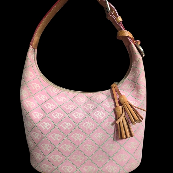 Dooney & Bourke Handbags - Elegant Vintage Dooney Bourke Pink Hobo Bag with Tassel Accent